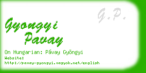 gyongyi pavay business card