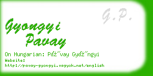 gyongyi pavay business card